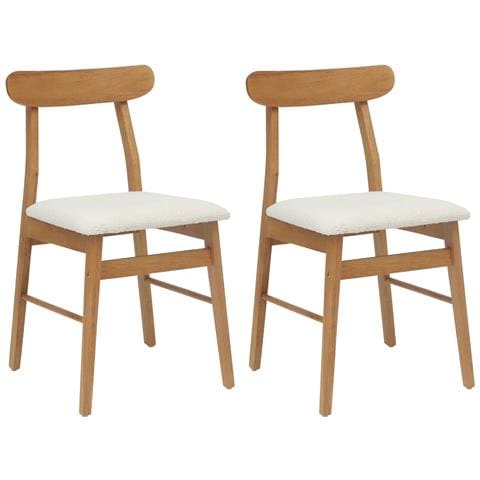 Sedia da pranzo 2 pcs Naturale e chiaro Legno di gomma solido - Foto 1