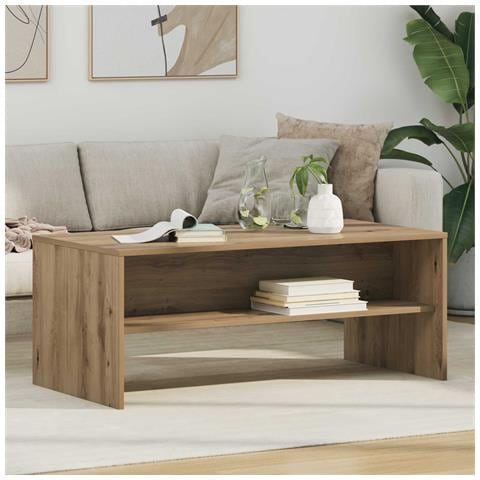 Tavolino da salotto Rovere artigianale 100 x 50 x 40 cm - Foto 2