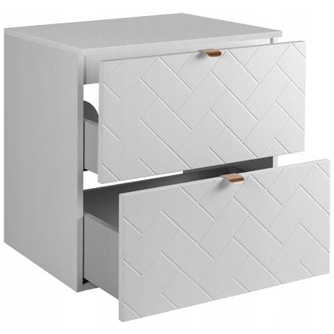 | Mobiletto 140 cm - Blanc Mat - Mobili Bagno - Mobili Bagno - Lavabi Sottopiano - Controsoffitto - Libreria Nera - Foto 2
