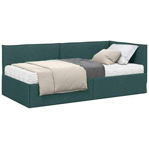 Struttura Letto Angolare con Materasso 2 pcs Verde Velluto - Foto 1