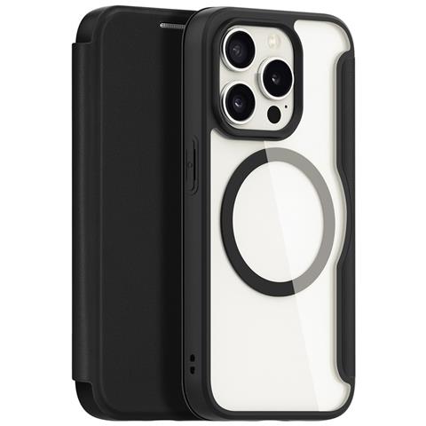 Cover con Tapa per iPhone 15 Pro - Pelle /PU, Nero, MagSafe - Foto 1