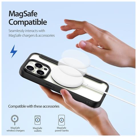 Cover con Tapa per iPhone 15 Pro - Pelle /PU, Nero, MagSafe - Foto 4