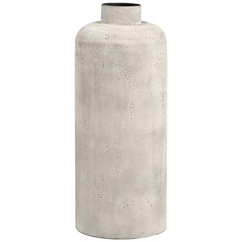 Vaso Decorativo In Metallo Beige Anticato Vikasa Home Ø24x60,5 Cm - Foto 1