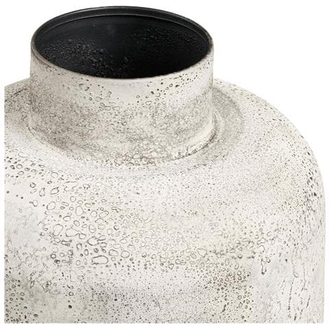 Vaso Decorativo In Metallo Beige Anticato Vikasa Home Ø24x60,5 Cm - Foto 2