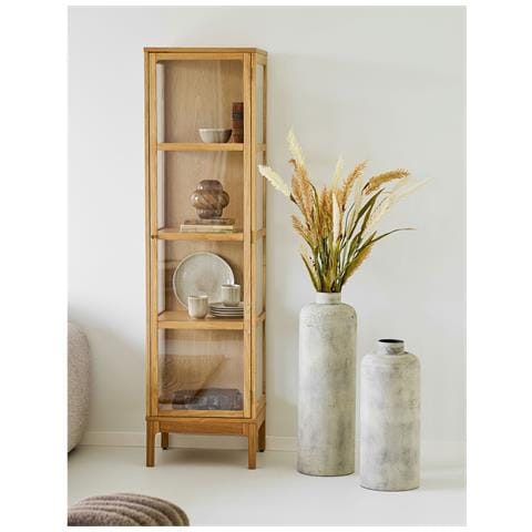Vaso Decorativo In Metallo Beige Anticato Vikasa Home Ø24x60,5 Cm - Foto 4