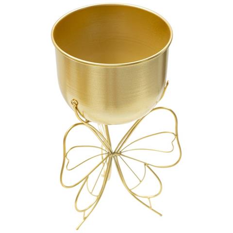 Porta-vaso Farfy In Ferro Dorato Con Base A Farfalla — H 40 Cm - Foto 2