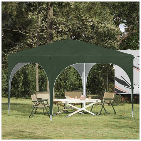 Tenda per feste a pop-up 290 x 290 x 245 cm Verde - Foto 2