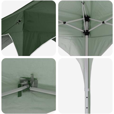 Tenda per feste a pop-up 290 x 290 x 245 cm Verde - Foto 9
