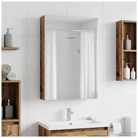 Mobiletto per specchio da bagno con lo scaffale Legno vecchio - Foto 2