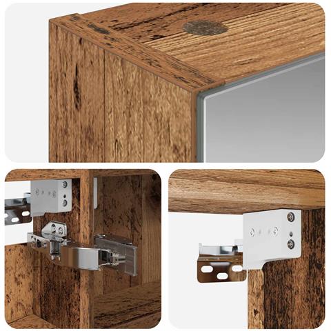 Mobiletto per specchio da bagno con lo scaffale Legno vecchio - Foto 9