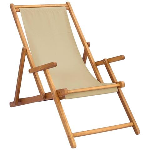 Sedia da spiaggia Beige Legno di teak solido - Foto 1