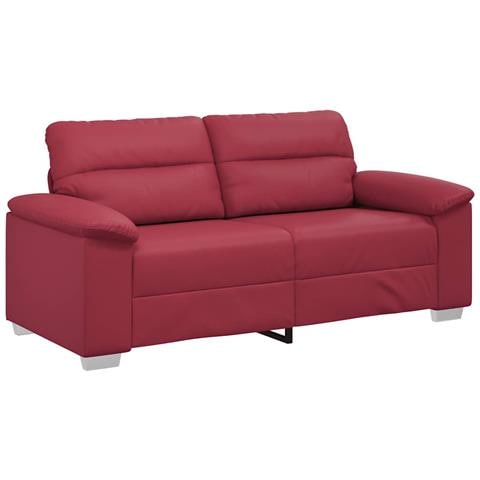 Divano a 2 posti Rosso Vino 180x81x84 cm in Similpelle - Foto 1