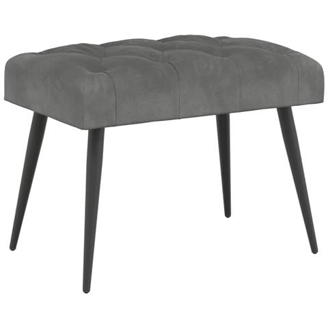 Panchina con bottoni imbottiti Grigio Scuro 60 x 40 x 45 cm - Foto 1