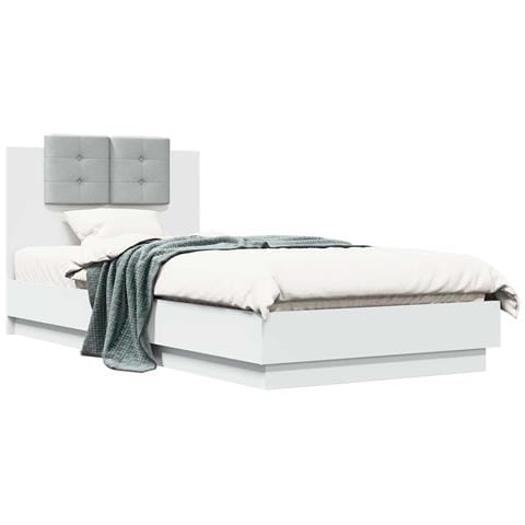 Struttura letto con testata con testiera Bianco 80 x 200 cm - Foto 1