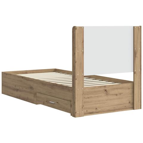 Struttura del letto con stoccaggio e testata Rovere Artigianale - Foto 2
