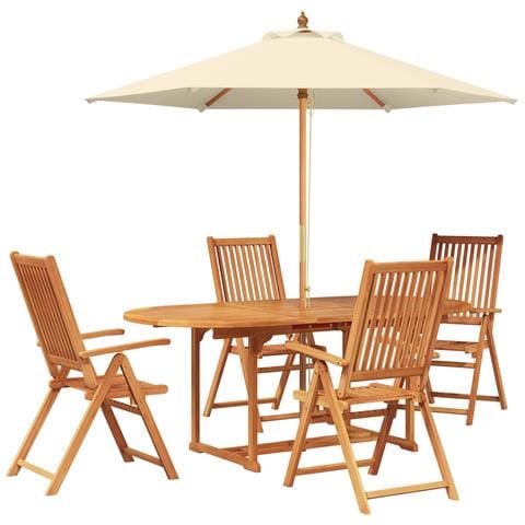 Set da pranzo da esterno con ombrellone 6 pz - Foto 1