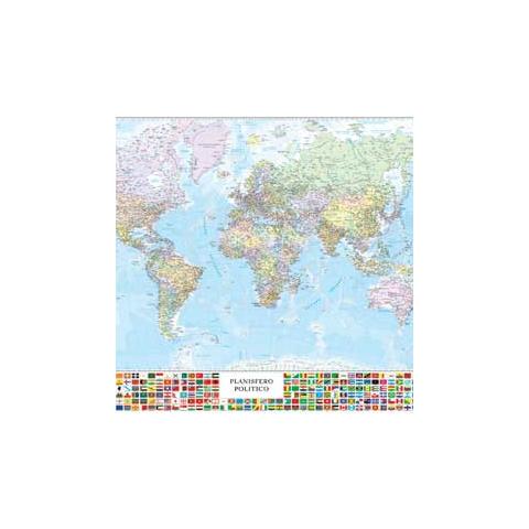 pz. 1 Carta Geografica MuraleIL MONDO. 131x97 M09PL - Foto 1