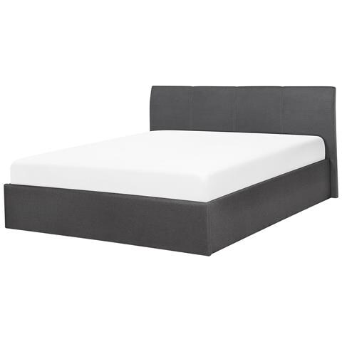 Letto In Tessuto Grigio Con Contenitore 160x200cm Orbey - Foto 29