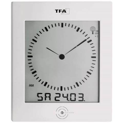 Radiocontrollato Orologio Da Parete 220 Mm X 265 Mm X 31 Mm Argento - Foto 1