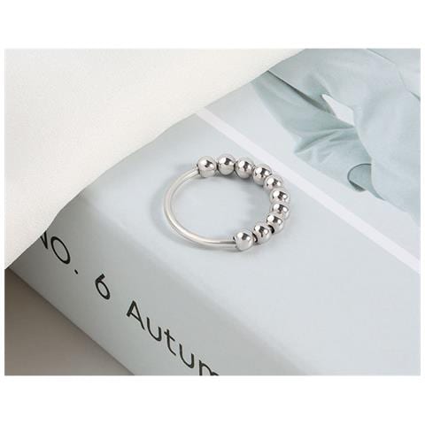 Anello Antistress Con 10 Perle Girevoli Rame Platino  20.5 Mm - Foto 14