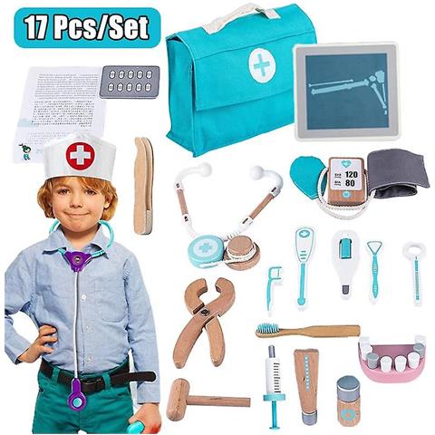 Giocattolo Medico In Legno Per Bambini Giocattolo Per Bambini Simulazione Di Famiglia Dottore Medicina Giocattolo - Foto 1