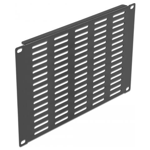 Pannello per armadio di rete da 10? con fessure di ventilazione orizzontali 4U nero - Foto 1