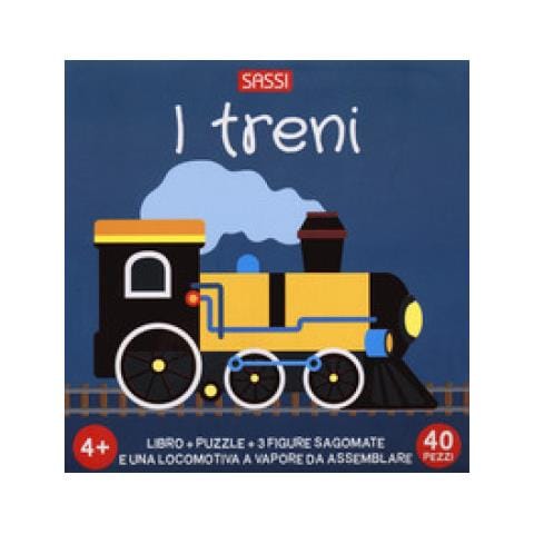 Giulia Pesavento - I treni. Q-box. Ediz. a colori. Con 3 figure sagomate. Con locomotiva da montare. Con puzzle - Foto 1