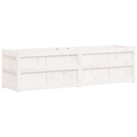 Fioriera Da Giardino Bianca 180x50x50 Cm Legno Massello Di Pino - Foto 1