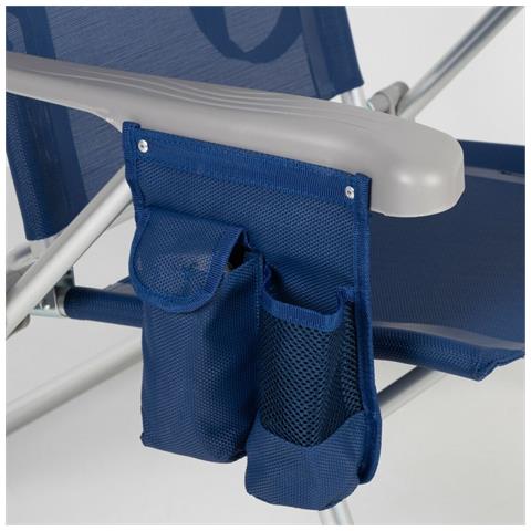 Sedia Da Spiaggia Aktive Slim Pieghevole Blu Marino 47 X 87 X 58 Cm (2 Unità) - Foto 2