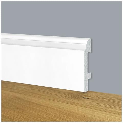 80ml Bancale Di Battiscopa Zoccolino Bianco Mod. Corinzio 95x15x2000mm In Polimeri - Polistrutturato - Foto 1