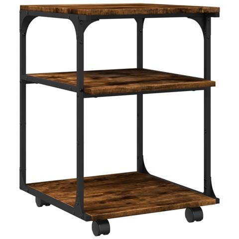 Supporto Stampante 3 Livelli Rovere Fumo 43x48x64cm Multistrato - Foto 2