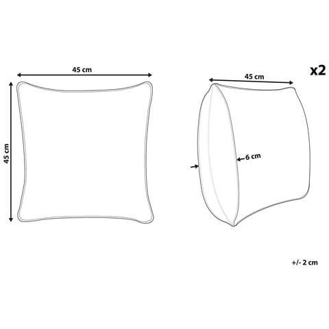 Set Di 2 Cuscini Dicentra 45 X 45 Cm Giallo Trama A Scacchi - Foto 6