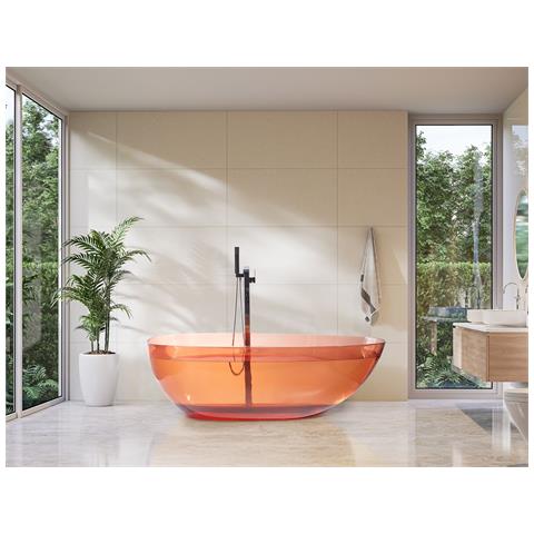 Vasca Da Bagno Freestanding Blancarena 170 X 78 Cm Rosso Chiaro - Foto 1