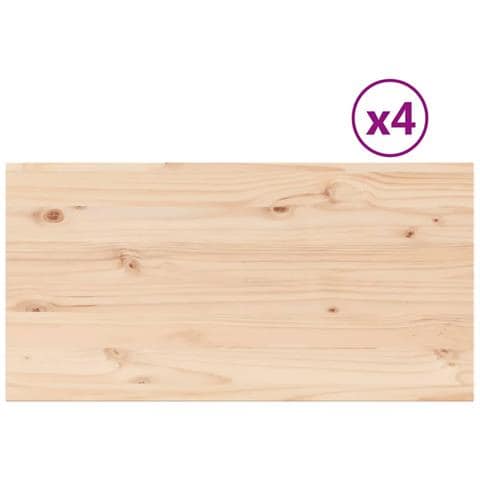 Piani Tavolo 4 Pz 90x45x1,7 Cm Rettangolare Legno Massello Pino - Foto 2