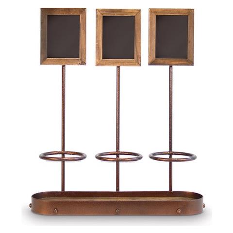 Porta Bottiglie Wb-wr-3 Securit Triplo Con Lavagnette Brunito - Foto 1