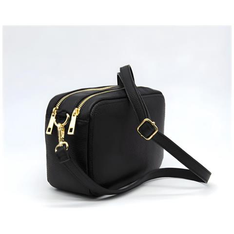 Borsa A Tracolla Roma - Nero - Pelle Di Vitello Dollaro - 24x9x15 Cm - Foto 1