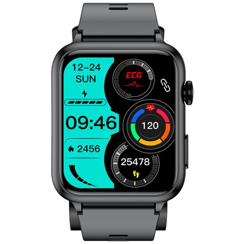 Smartwatch, Schermo Da 1,91 Pollici, Pressione Sanguigna, Frequenza Cardiaca, Ossigeno Nel Sangue Black - Foto 4