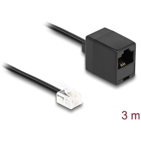 Cavo Telefonico Da Spina Rj11 A Presa Rj45 Nero 3 M - Foto 1