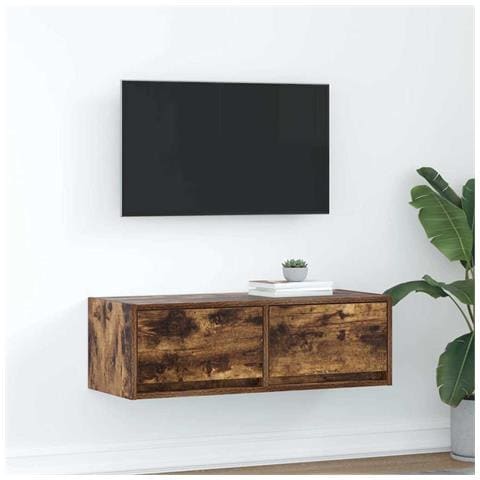 Mobile Porta TV Rovere Fumo 80x31x25,5 cm in Legno Multistrato - Foto 1
