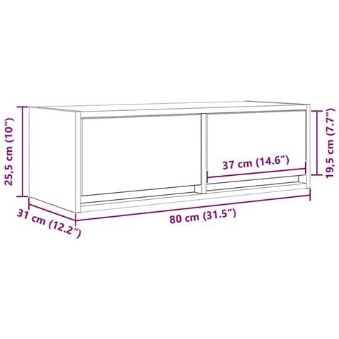 Mobile Porta TV Rovere Fumo 80x31x25,5 cm in Legno Multistrato - Foto 9