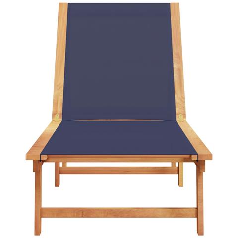 Lettino Prendisole Blu In Legno Massello Di Acacia E Textilene - Foto 3