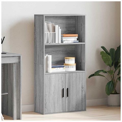 Libreria Grigio Sonoma 60x24x120 Cm In Truciolato - Foto 3
