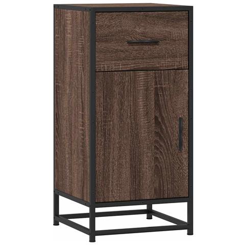 Credenza Rovere Marrone 35,5x35x76 Cm In Truciolato E Metallo - Foto 2