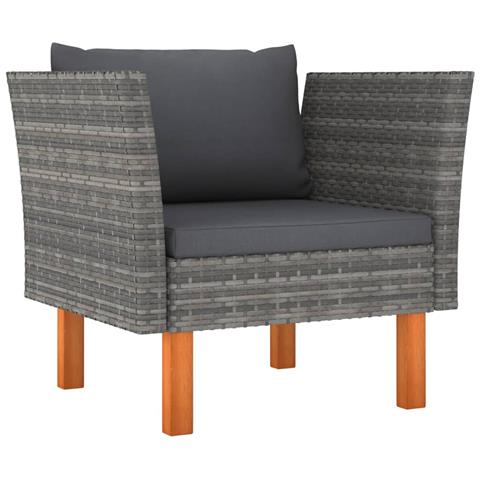 Divano Da Giardino In Polyrattan E Massello Di Eucalipto - Foto 2