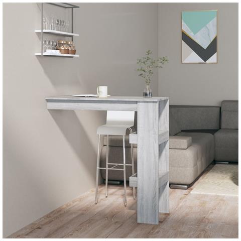 Bancone Da Muro Grigio Sonoma 102x45x103,5 Cm Legno Multistrato - Foto 8