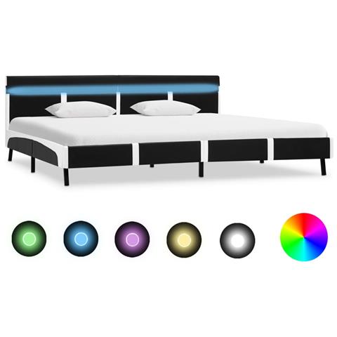 Giroletto Con Led Nero In Similpelle 180x200 Cm - Foto 2