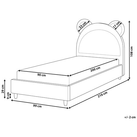 Letto Per Bambini Orsacchiotto Velluto Mailles 90 X 200 Cm Blu - Foto 8