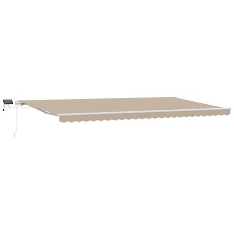 Tenda Manuale Retrattile Beige con LED 600x300 cm, Tessuto di ricambio per tenda  per telaio 6x3 m Beige - Foto 1