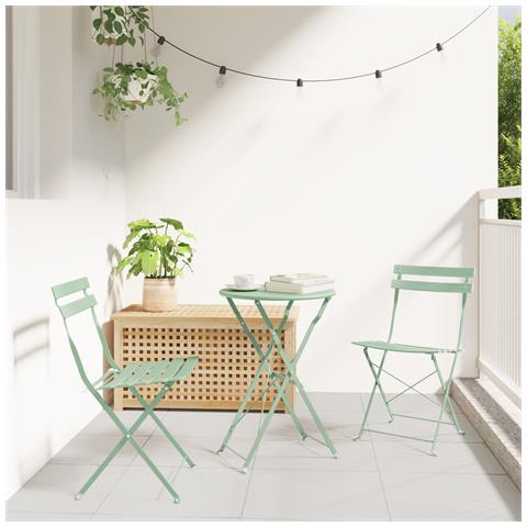 Sdraio da Giardino Pieghevoli 2 pcs Verde Chiaro Acciaio - Foto 2