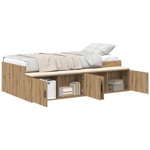 Letto Contenitore Quercia Artigianale 80x200 cm - Foto 1
